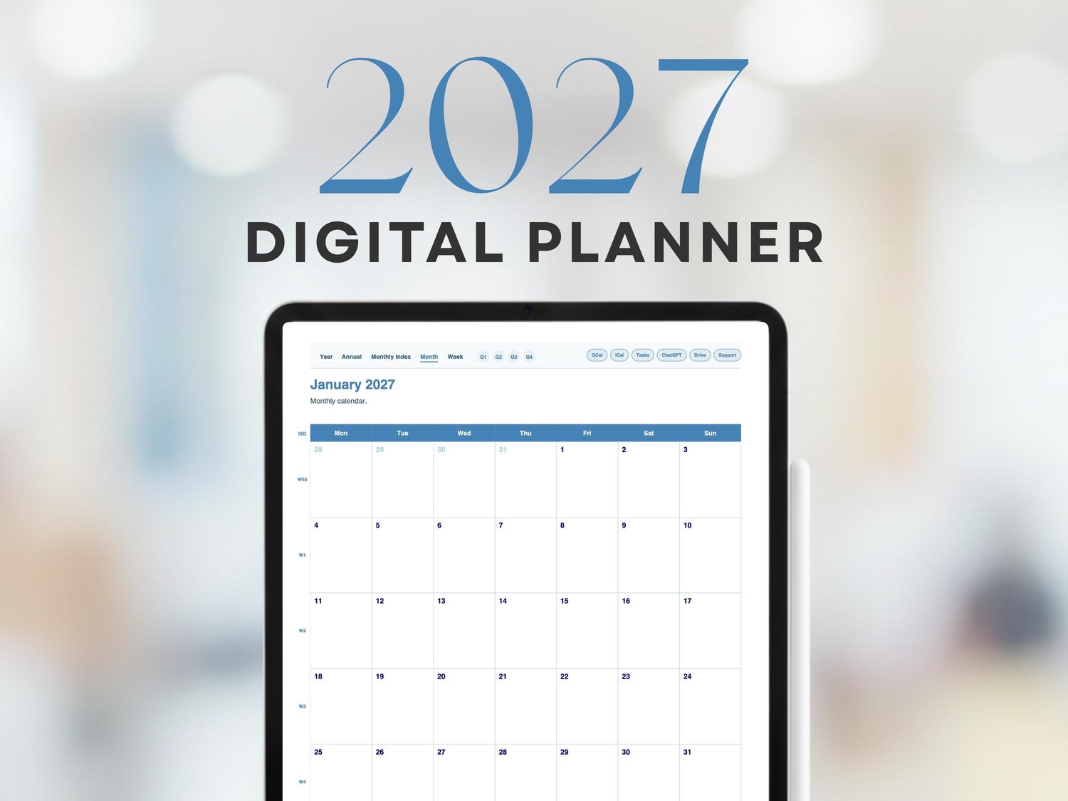 2027 Portrait Digital Planner product preview