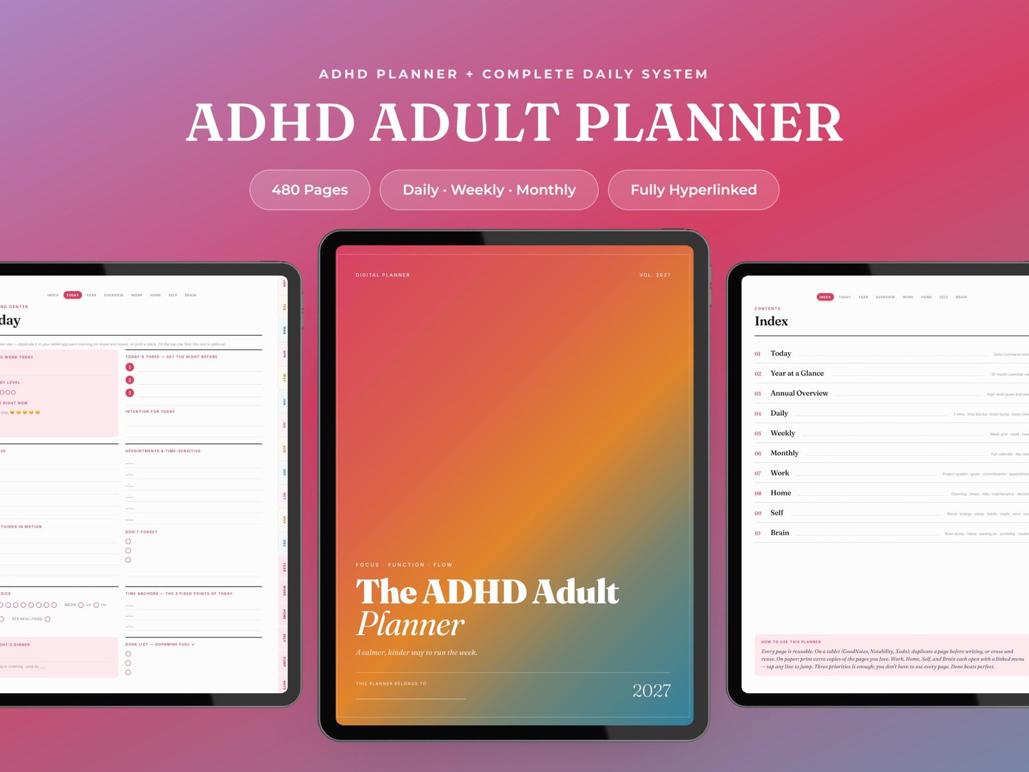 ADHD Digital Planner product preview