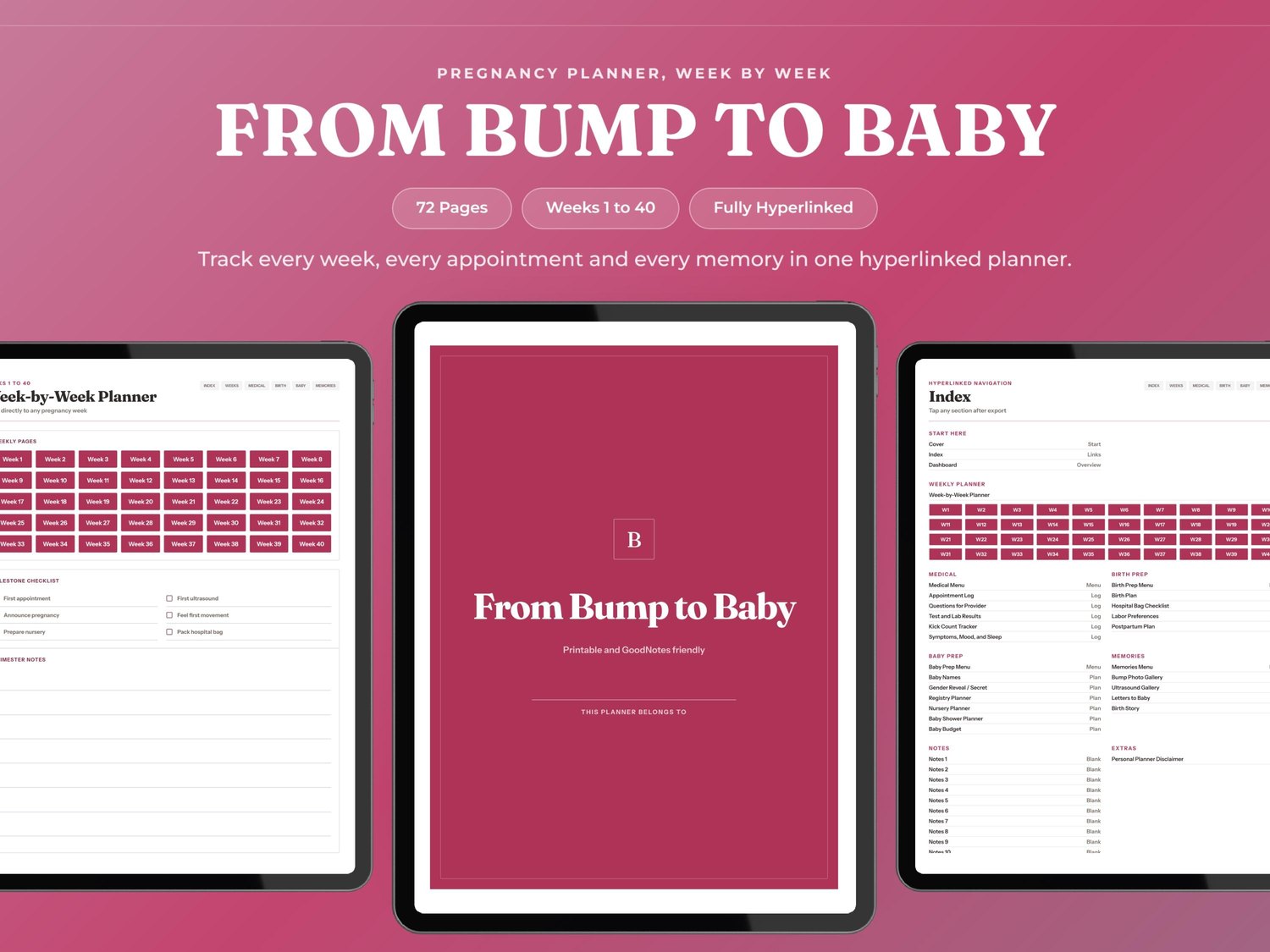Digital Pregnancy Planner product preview