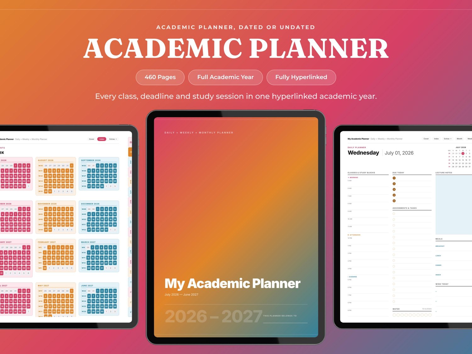 Academic Digital Planner product preview