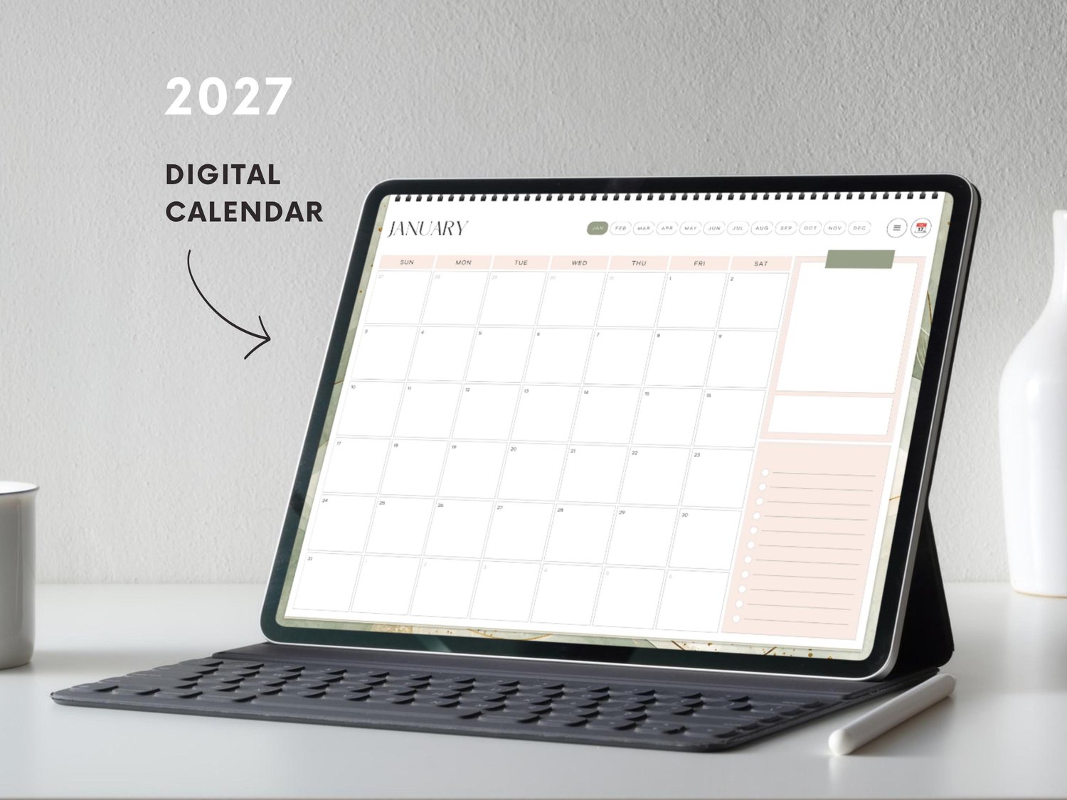 2027 Feminine Digital Planner product preview