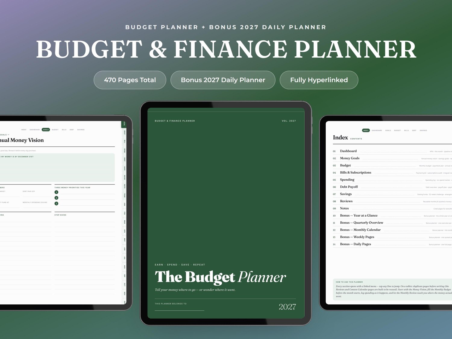 Digital Budget & Finance Planner product preview