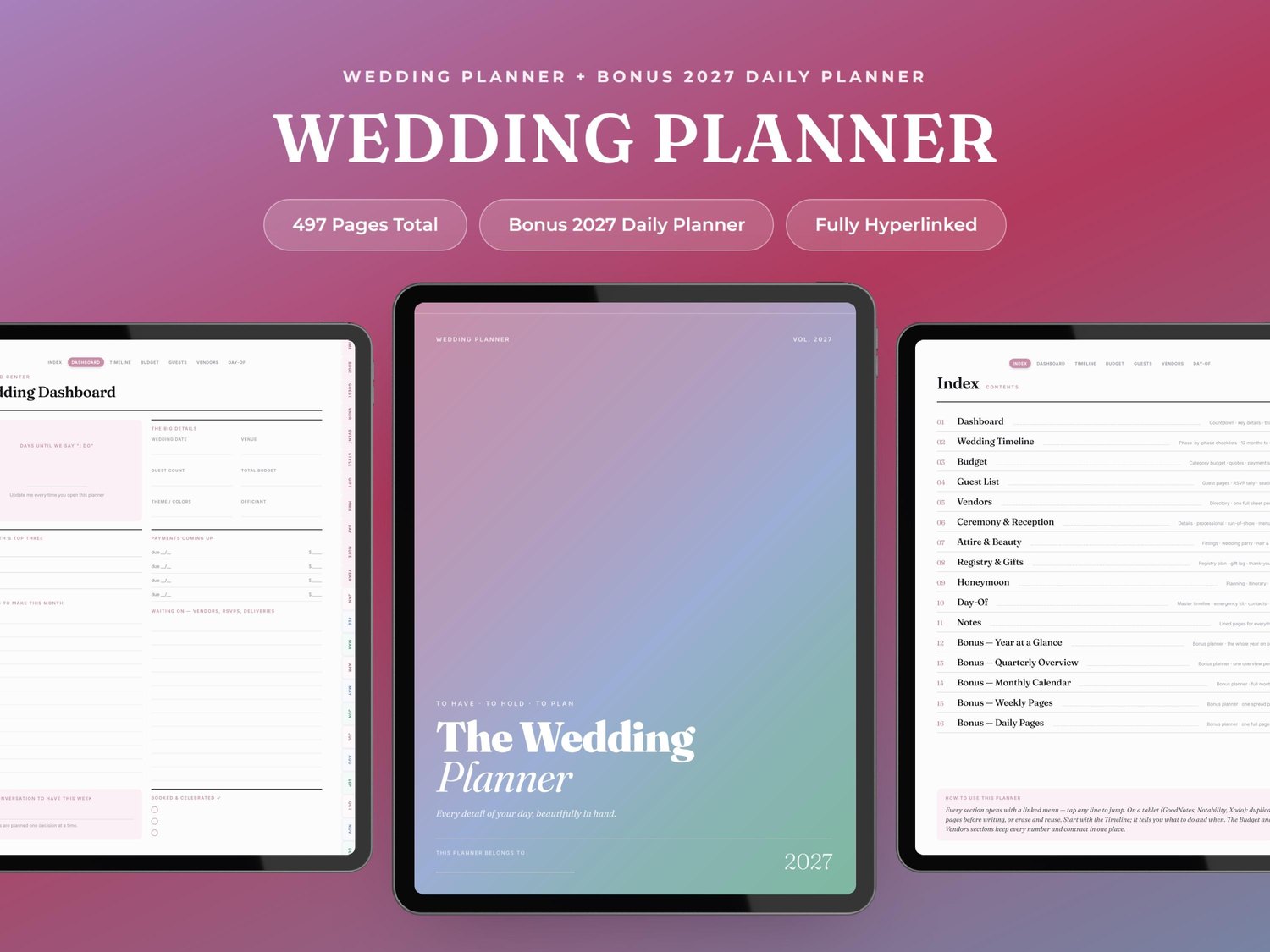 Digital Wedding Planner product preview