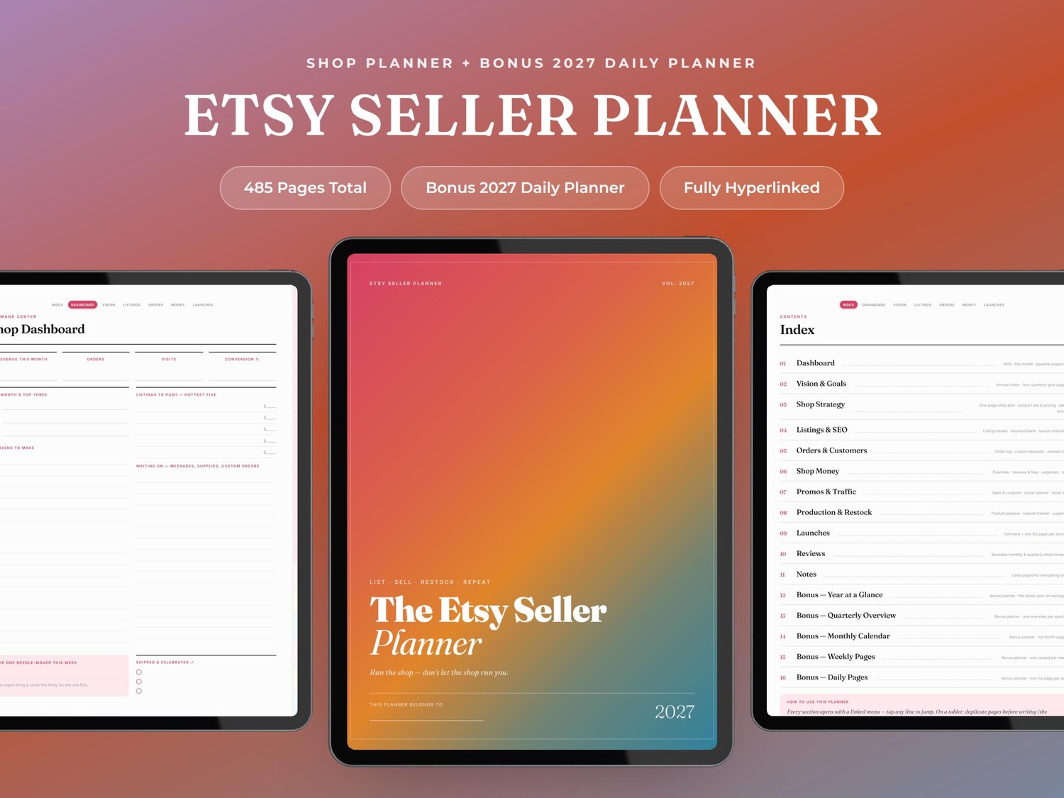 Etsy Seller Digital Planner product preview