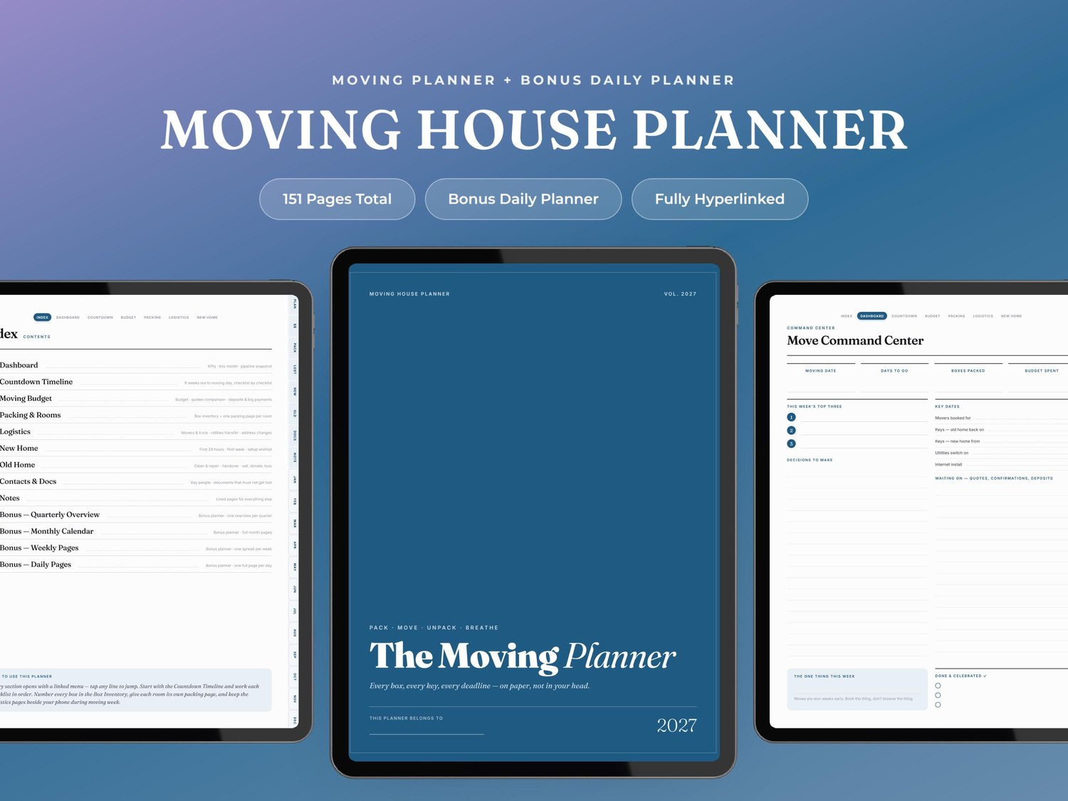 Digital Moving Planner product preview