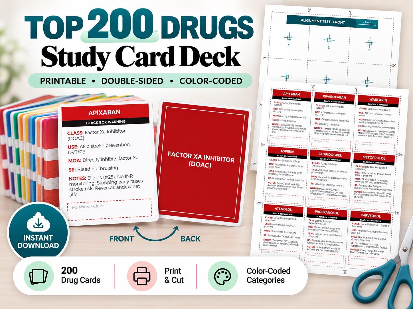 Top 200 Drugs Flashcards product preview