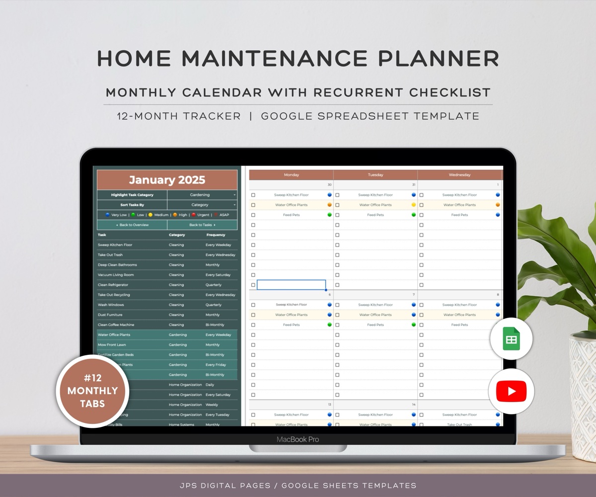 Home Maintenance Calendar product preview