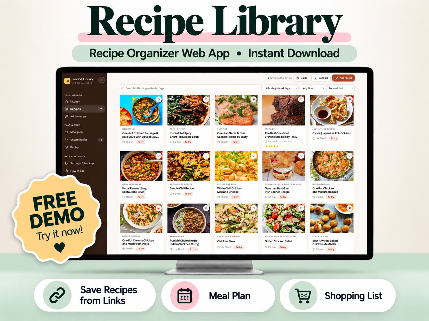 Recipe Library Studio product preview