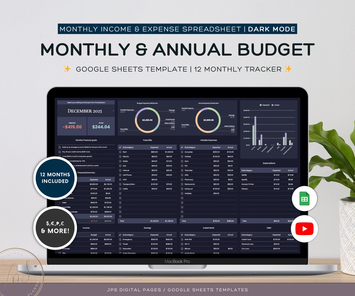 Monthly Budget Planner product preview