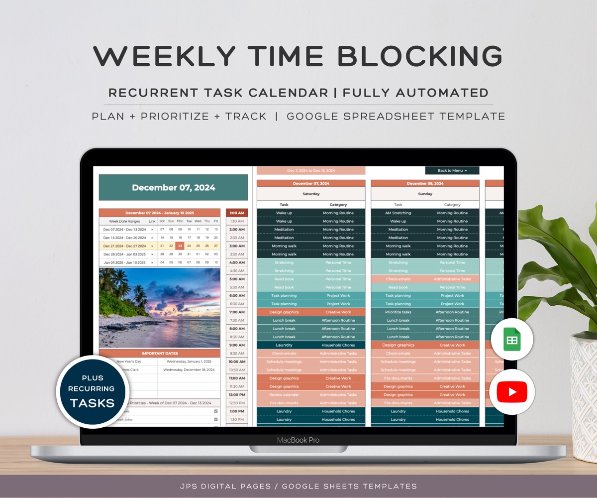 Time Blocking Planner product preview